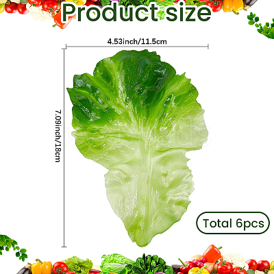 PVC Imitation Lettuce Leaf DJEW-WH20002-23-1