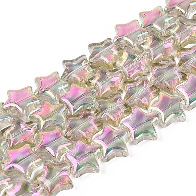 Electroplate Transparent Glass Beads Strands EGLA-N056-04A-A03-1
