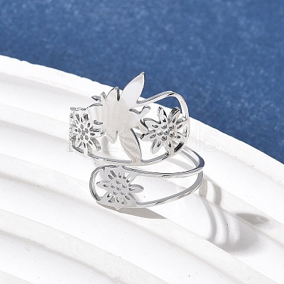 304 Stainless Steel Adjustable Cuff Rings RJEW-Z090-01P-1