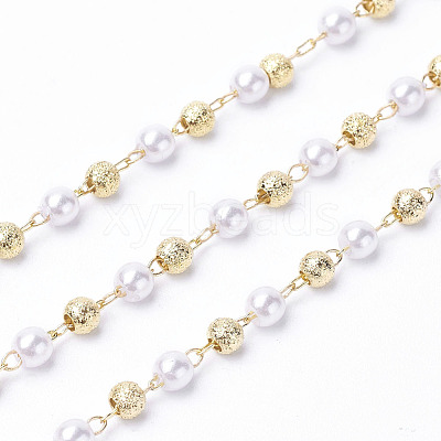 Handmade Acrylic Beaded Chains KK-I651-02G-1