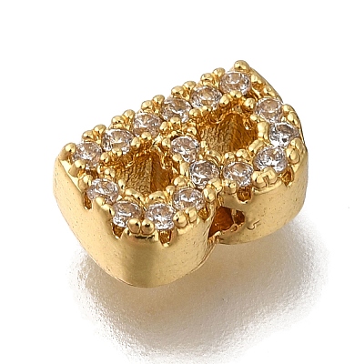 Rack Plating Brass Micro Pave Clear Cubic Zirconia Beads KK-G500-30G-B-1