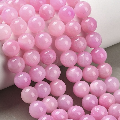 Natural Dyed Yellow Jade Gemstone Bead Strands G-R271-10mm-Y02-1