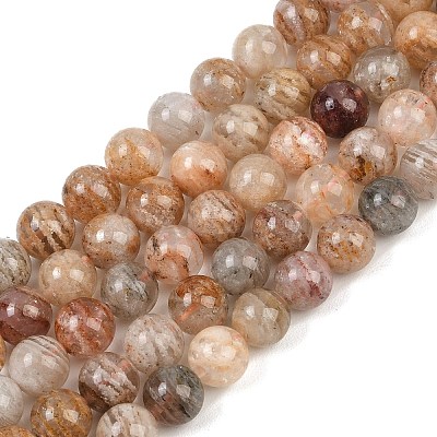 Natural Multilayer Lodolite Quartz Beads Strands G-Z133-A02-10mm-02-1