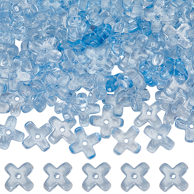 180Pcs Transparent Spray Painted Glass Beads GLAA-SC0002-46-1