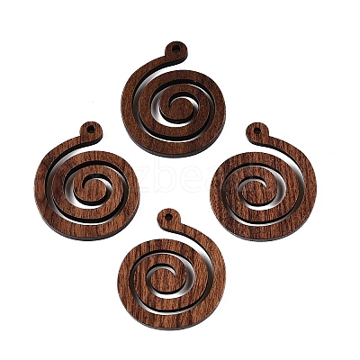 Natural Walnut Wood Pendants WOOD-T032-02-1