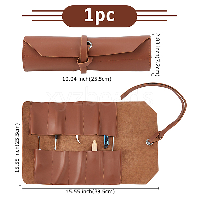 Multipurpose PU Leather Jewelry Rolls for Jewelry AJEW-WH0696-192B-1