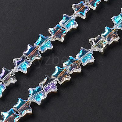 Transparent Electroplate Glass Beads Strands EGLA-E030-01J-1