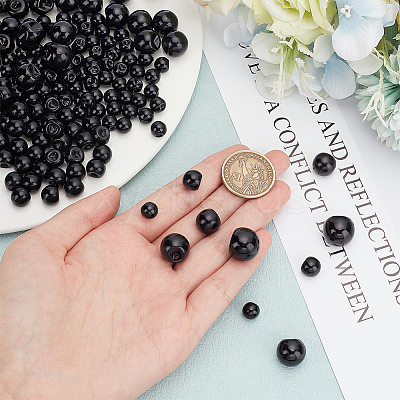 300Pcs 5 Style Resin Imitation Pearl Buttons RESI-PH0002-13-1