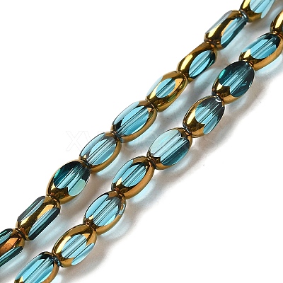 Electroplate Transparent Glass Beads Strands EGLA-Q127-A01-01B-1