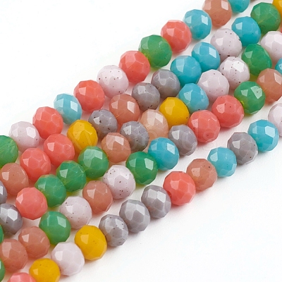 Faceted Glass Beads Strands X-GLAA-G074-B03-1