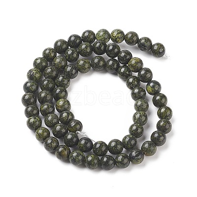 Natural Serpentine/Green Lace Stone Beads Strands G-S259-15-6mm-1-1