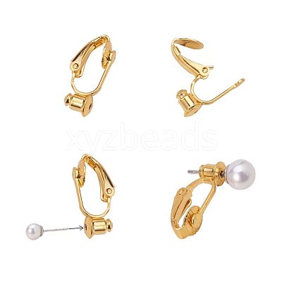 Brass Clip-on Earring Converters Findings KK-Q115-G-1