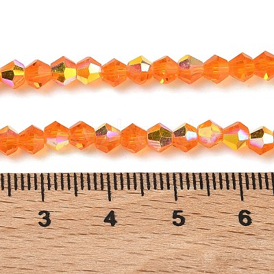 Electroplate Transparent Glass Beads Strands EGLA-K015-18H-1