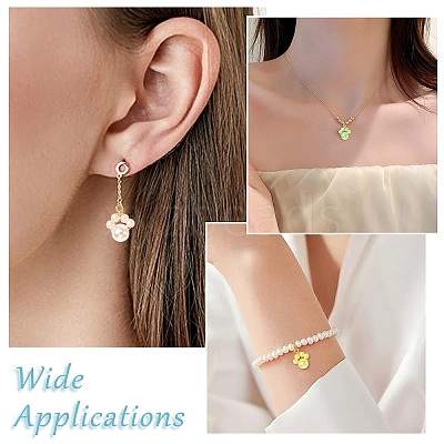 40Pcs 8 Style ABS Plastic Imitation Pearl Pendants PALLOY-CJ00177-1