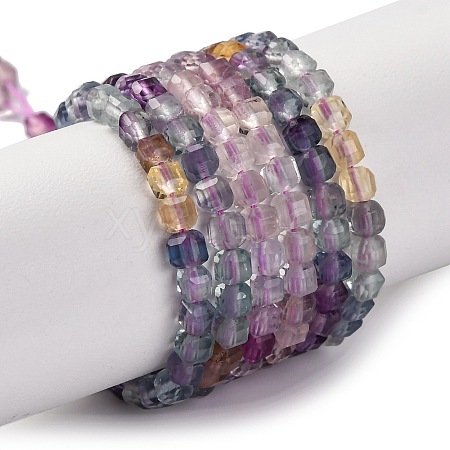 Gradient Color Natural Colorful Fluorite Beads Strands G-NH0034-A01-01-1