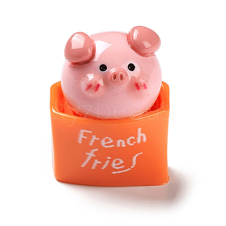 Opaque Resin Cute Pig Imitation Food Decoden Cabochons CRES-M016-01B-1