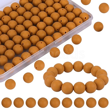 80Pcs Round Silicone Focal Beads SIL-SZ0001-24-19-1