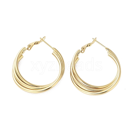 PVD Vacuum Plating 202 Stainless Steel Hoop Earrings EJEW-A041-06G-1