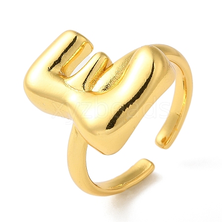 Initials Brass Open Cuff Ring for Women RJEW-N046-02E-G-1