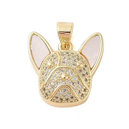 Brass Micro Pave Clear Cubic Zirconia Pendant KK-I712-34G-1