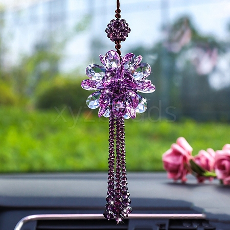 Glass Flower Pendant Decorations PW-WG637EB-04-1