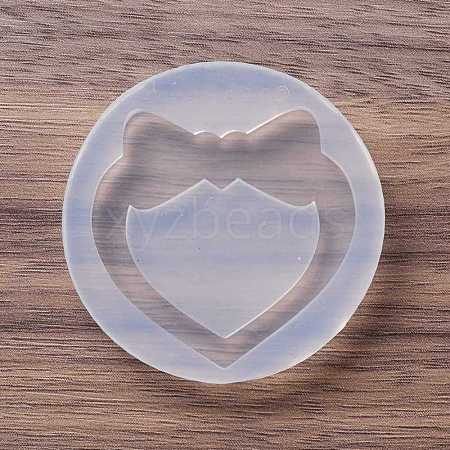 DIY Heart with Bowknot Quicksand Silicone Molds DIY-P067-01-1