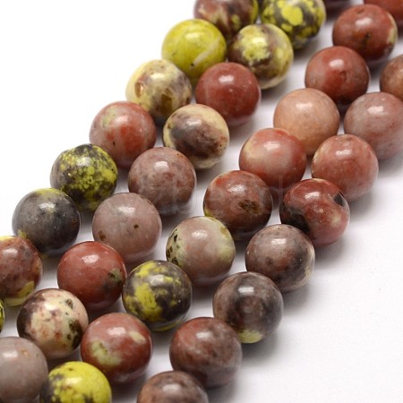 Natural Plum Blossom Jasper Beads Strands X-G-A163-02-8mm-1