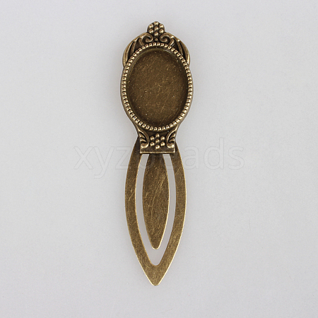 Antique Bronze Iron Bookmark Cabochon Settings PALLOY-N0084-01AB-NF-1