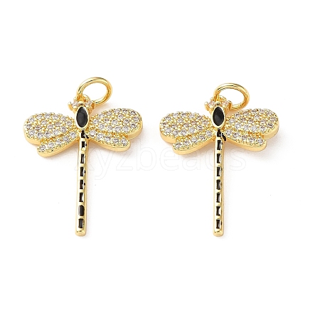 Brass Micro Pave Clear Cubic Zirconia Pendants CU-CBA03AF-08G-01-1