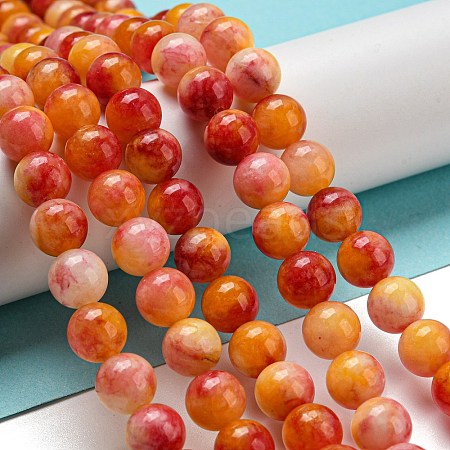 Natural Dyed Yellow Jade Beads Strands G-Q160-A01-01C-1