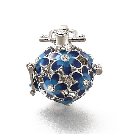 Alloy Crystal Rhinestone Bead Cage Pendants ENAM-M047-02P-C-1