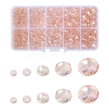Electroplate Glass Beads Strands EGLA-YW0003-87E-1