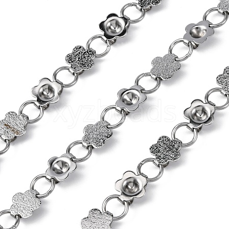 304 Stainless Steel Flower Link Chains CHS-B006-08P-02-1