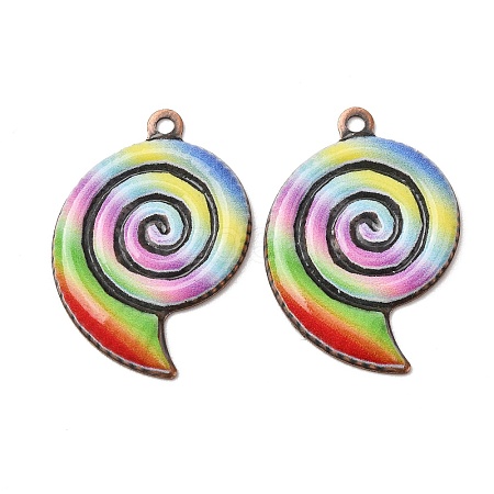 Rainbow Color Printed Iron Pendants RN-CBA3547-01C-1