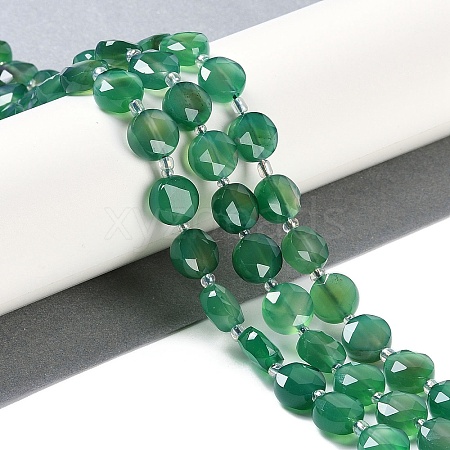 Natural Green Onyx Agate(Dyed & Heated) Beads Strands G-N342-05-1