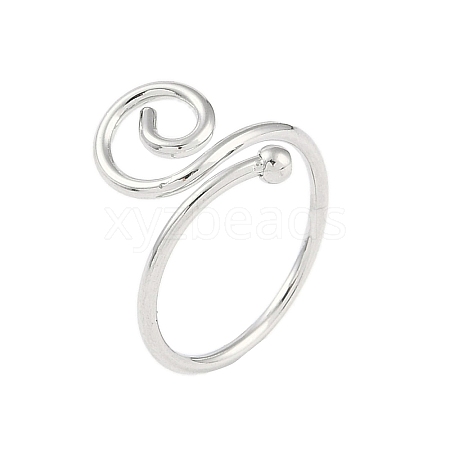 Non-Tarnish 304 Stainless Steel Spiral Open Cuff Ring for Women RJEW-C097-04P-1