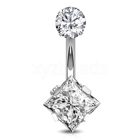 Clear Cubic Zirconia Belly Button Rings WG9960A-28-1