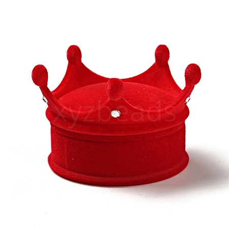 Flocking Plastic Crown Finger Ring Boxes CON-B008-01B-1