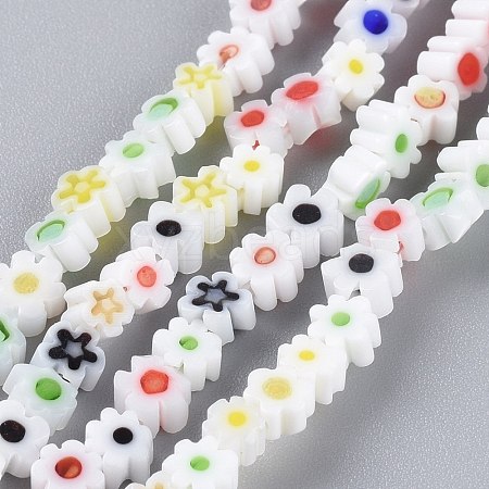 Handmade Millefiori Glass Bead Strands X-LAMP-J035-4mm-11-1