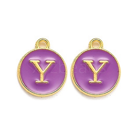 Golden Plated Alloy Enamel Charms LS-ENAM-Q437-12Y-1