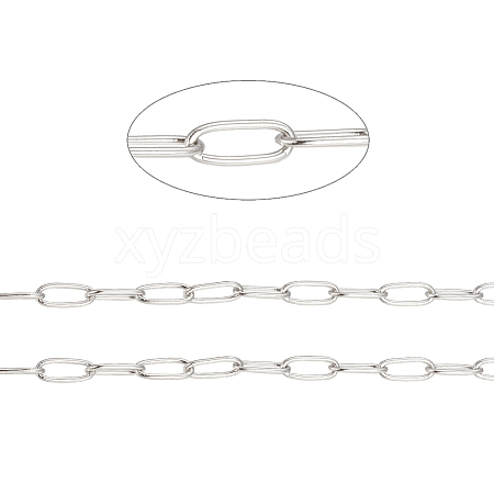 304 Stainless Steel Paperclip Chains CHS-F010-01H-P-1