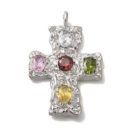 304 Stainless Steel Colorful Rhinestone Pendants STAS-C105-11P-1