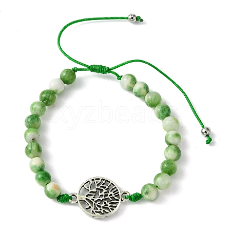 Natural Dyed White Jade Braided Bead Bracelets BJEW-JB09856-01-1