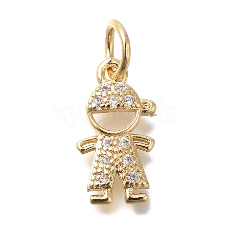 Brass Micro Pave Cubic Zirconia Pendants KK-Q001-16G-1