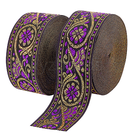 Ethnic Style Embroidery Polyester Ribbons OCOR-WH0070-10F-07-1
