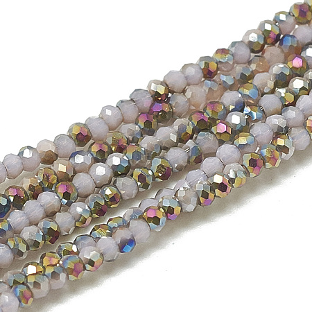 Electroplate Opaque Solid Color Glass Beads Strands EGLA-Q113-02-1