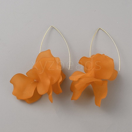 Acrylic Flower Dangle Earrings EJEW-WH0009-30D-1