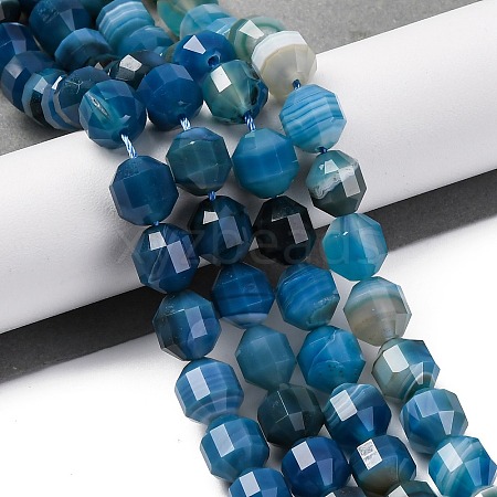 Natural Banded Agate(Dyed & Heated) Beads Strands G-C171-D01-01-1