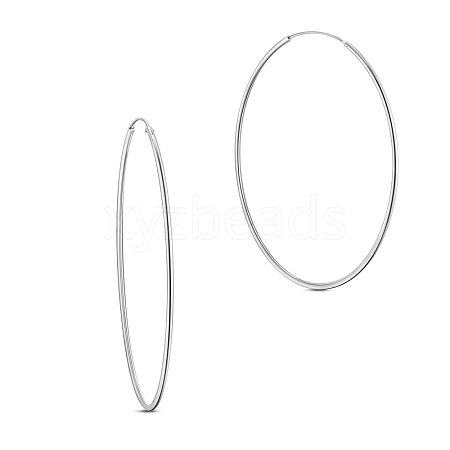 SHEGRACE Rhodium Plated 925 Sterling Silver Hoop Earrings JE670A-06-1