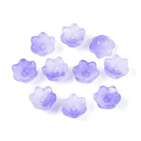 Transparent Two Tone Spray Painted Glass Bead Caps A-GLAA-Q089-002B-004-1